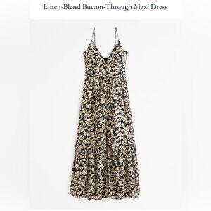 Abercrombie & Fitch Black and Tan Floral Print Maxi Dress